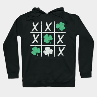 St Patrick's Day Tic-Tac-Toe Lucky Shamrock Hoodie